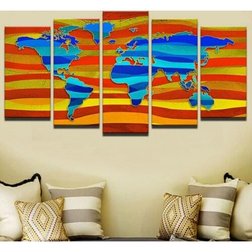 Diy 5pcs diamond painting crystal diamond embroidery Black world color world Map spuare&round crystal painting cross stitchsets