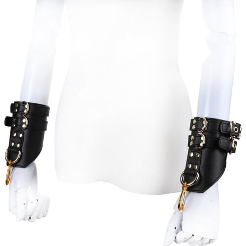 BDSM Bondage Restraint Handcuffs & Shackles Genuine Lether Fetish Slave Adult Erotic Sex Toys For Woman Couple Game Sex Products