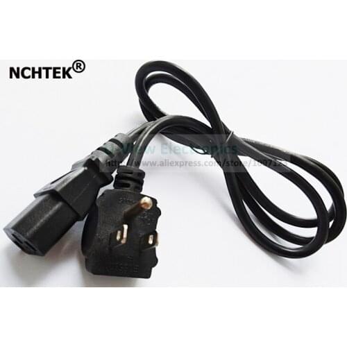 NCHTEK USA Reverse Flat Nema 5-15P to IEC320 C13 Female Power Adapter Cable For LCD LED Wall Mount TV,1M/Free Shipping/10PCS