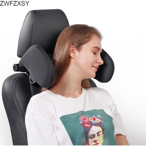 Newest Car Seat Headrest pillow Comfortable leather U-Shaped Pillow Sleep Side Neck Head Support Pillow for Child Adult
