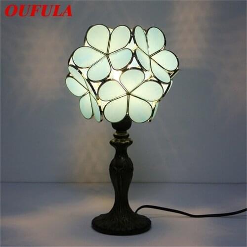 OUFULA New Table Lamps Contemporary LED Flower Desk Light Creative for Home Bedroom Decoration