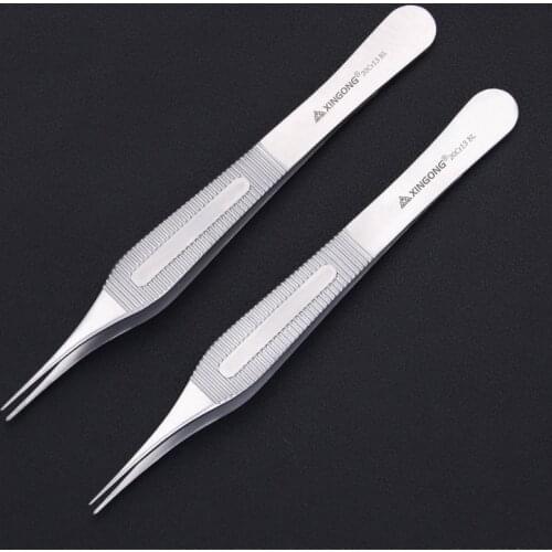 Stainless steel tweezers Pot belly equipment fine toothed tweezers double eyelid tool