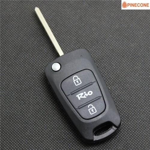 PINECONE for KIA RIO Car Key Case Styling 3 Button Uncut HY40 Blade Remote Car Key Shell 1 PC