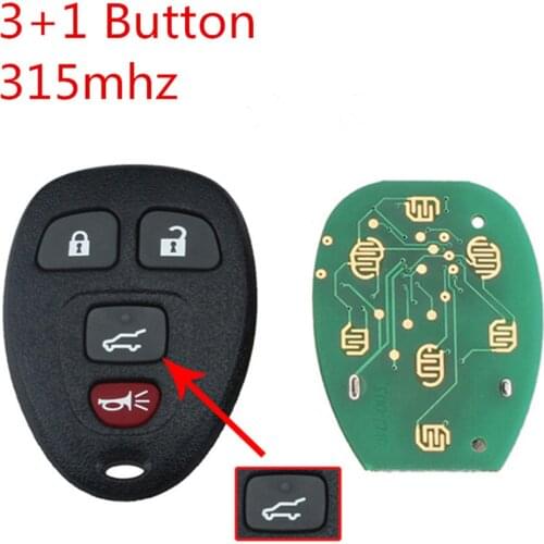 XRSHKEY New Remote Key Control 4 Button 315Hz Remote Control Keyless Entry Key