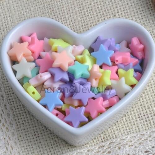 Mixed Candy Color Acrylic Star spacer Beads Charms Jewelry Craft 50pcs 14mm YKL0207X