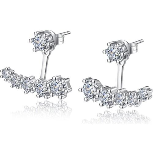 Luxury Jewelry White Gold Plated Earrings for Women High Quality Six Claw Cubic Zirccon Stud Earring Wedding Party Jewelry Gift
