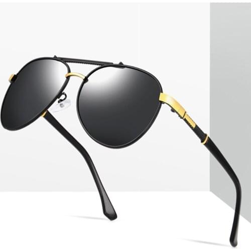 2021 New Pilot Style Sunglasses for Men Women HD Polarized UV400 Mirror Male Sun Glasses Oculos De Sol Black Shades for Women