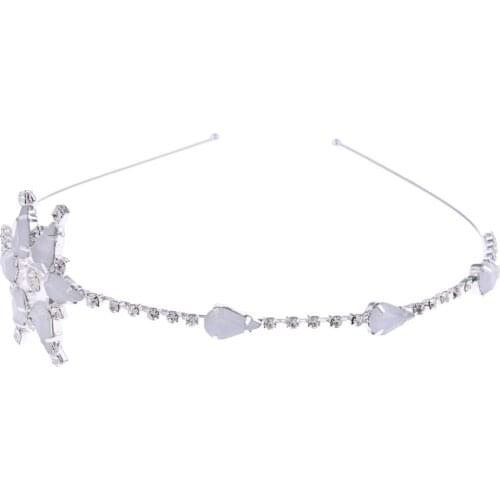 Bridal Wedding Girls Crystal Hexagram Flower Headband Wedding Accessories