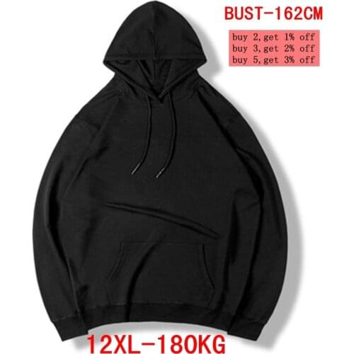 Mens large size hoodie large size sweatshirt 5XL 6XL 7XL 8XL 9XL 10XL 11XL 12XL long sleeve loose warm boy sportswear