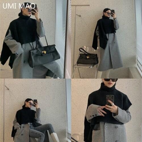 UMI MAO Autumnwinter Warm Shawl Womens Split Cloak Dongdaemun Explosion Style Irregular High Collar Outside With Sauce Scarf