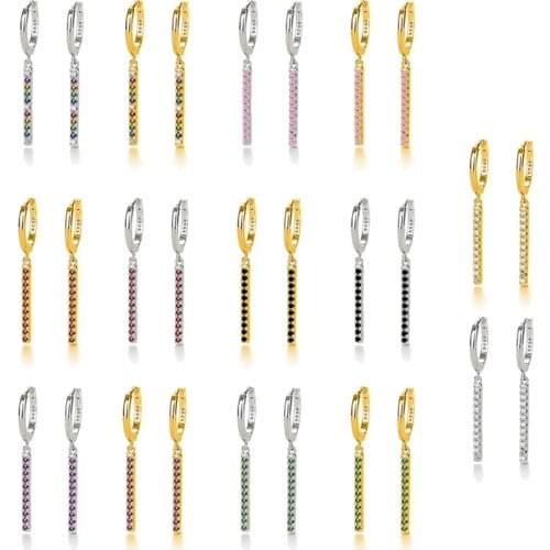 925 Silver Ear Buckle Classic Line Drop Earring Slim Pendiente Piercing No Clips for Women Luxury Rock Punk Wedding Fine Jewelry