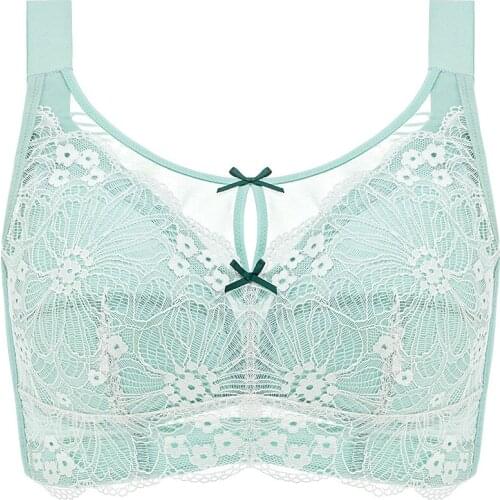 Womens Full Cup Support wire free Lace Bra 34 36 38 40 42 44 46 B C D E F G H I J