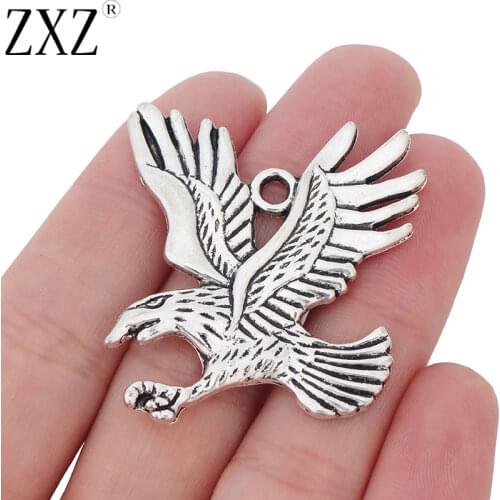 ZXZ 5pcs Large Eagle Charms Pendants for Jewelry Making Findings 44x40mm