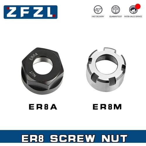 1PC ER8 Nut A M Type Spindle ER8 Spring Collet Nut Morse taper Handle Tool Holder Nuts Milling machine CNC machining center