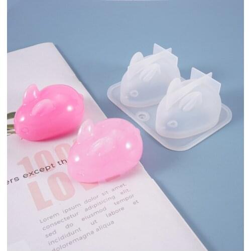 1 PCS Stereoscopic Rabbit Silicone Mold Crystal Drop Gel Silicone Moulds Tool Moulds UV Epoxy Resin Decorative Craft