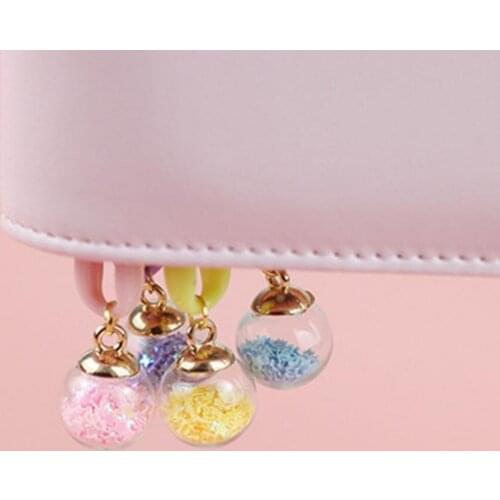 10pcs / pack 16mm colored glitter little star wishing bottle crystal glass ball pendant necklace hair rope earrings accessories