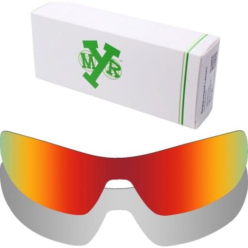 2 Pieces Mryok POLARIZED Replacement Lenses for Oakley Offshoot Sunglasses Lens Silver Titanium & Fire Red