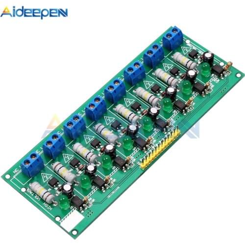8 Channel AC 220V Voltage Optocoupler Isolation Test Board MCU TTL Level Isolated Detection Tester Module PLC Processors