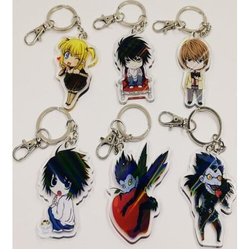 Anime Death Note L Killer Ryuuku Rem Misa Cute Acrylic Pendant Keychain Figure Collection Model Toy Gifts Cosplay