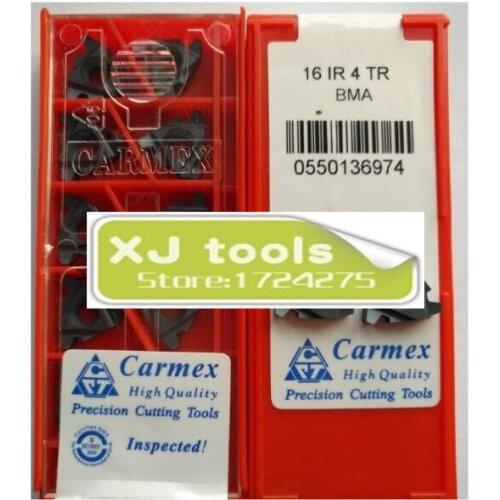 Free Shipping 10pcs/set 16IR 4 TR BMA Carmex CNC Internal thread Carbide insert Processing stainless steel and steel