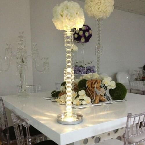 Free Shipping 2unit/lot 8inch Rechargeable 3W RGB LED table candelabra centerpieces for a wedding party decoration