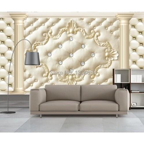Free shipping custom large murals European 3D soft European TV setting wall wallpaper
