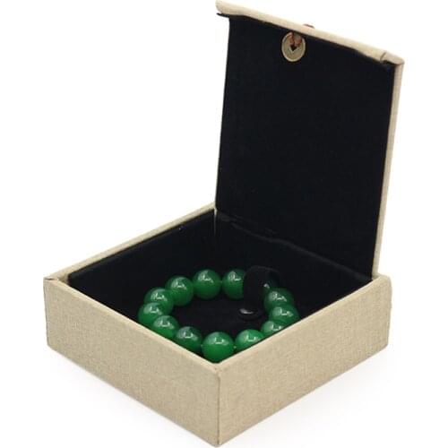 Bronze Money Retro Linen Brown Tassel Jewelry Ring Bracelet Pendant Car Hanging Box Built-in Plush Card Slot Removable For Gift