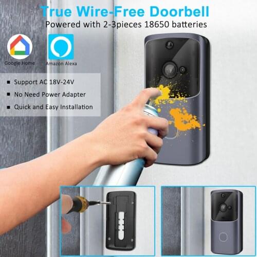 Video Doorbell Smart Wireless WiFi Doorbell Camera Wireless Call Intercom Security Doorbell IR Night Vision For Apartments
