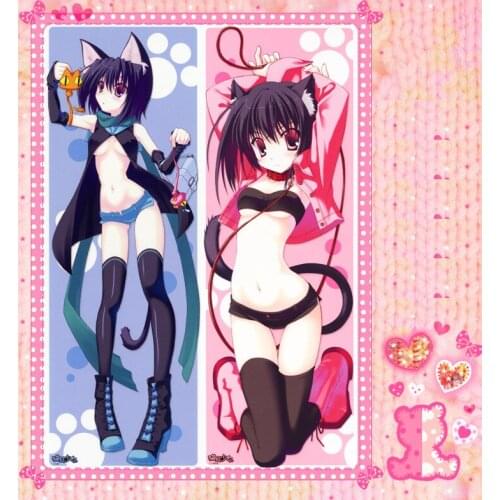 Anime Cartoon nanao_naru Double Bolster Hugging Pillow Case Pillow Cover Pillowcase Peach Skin 2 Way No.4034