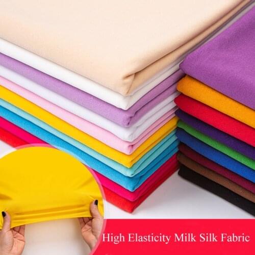 4 Way Stretch High Elastic Milk Fiber Spandex Fabric for Sewing Clothes Dresses by the Meter