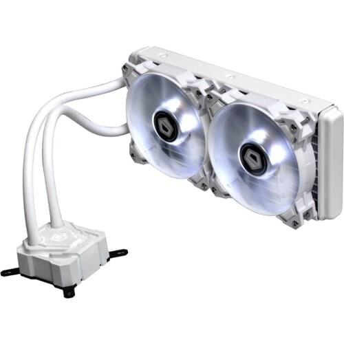 ID-COOLING ICEKIMO 240W Pure White AIO Water Cooler + LED Lighting, 240mm Radiator, 2pcs 120mm PWM Fan,For Intel & AMD AM4/3