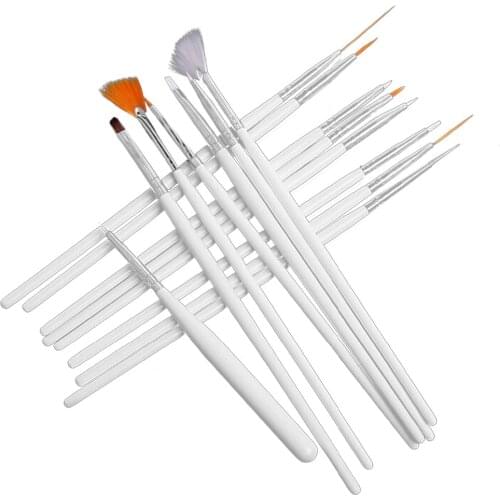 Bevigac 15 Pcs/Set Nail Art Brushes for UV Gel Nail shellac Polish Varnish Painting Detailing Drawing Pen Brush pincel de unha