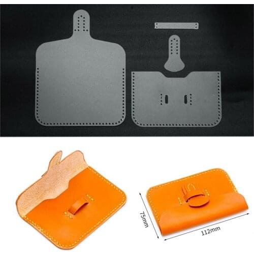 Leather buckle bag New mini zero wallet PVC Handmade DIY version drawing