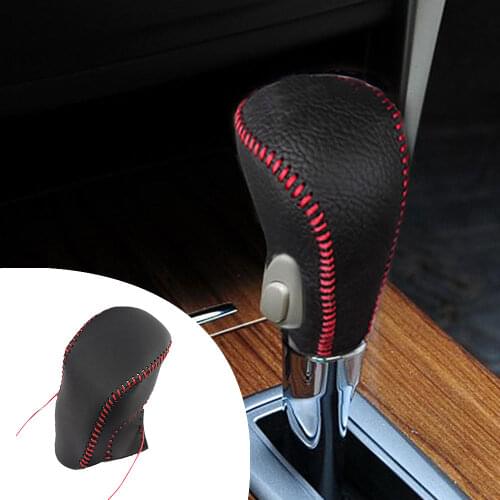 Muchkey Leather Gear Knob Stick Covers AT For Nissan TEANA 2008 2010 2011 2012 Non-slip Automatic Shifter