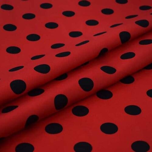 Red black wave point stretch cotton fabric for satin dress african tissu bazin riche getzner tissus telas por metro stoffen