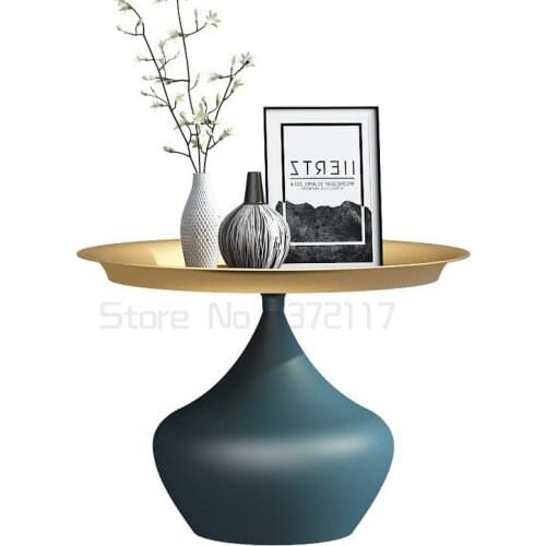 Nordic creative light luxury marble edge table round simple modern living room sofa corner table