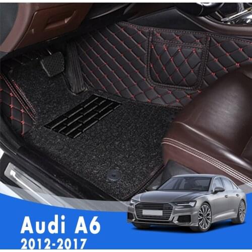 LHD Luxury Double layer Wire loop Carpets Car Floor Mats For Audi A6 2017 2016 2015 2014 2013 2012 Styling Accessories Interior