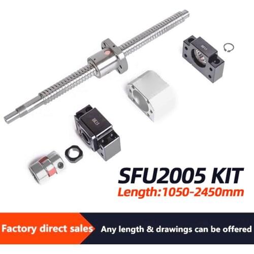 Linear Rail EK/EF15End Support Unit For SFU2005 Ballscrew 1PCS EK15 Fixed Side+1pc EF15 Floated Side+nut holder+coupling for CNC