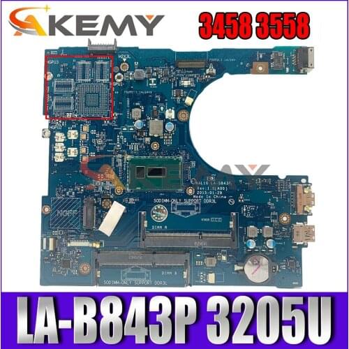 CN-0M94D0 M94D0 FOR Dell Vostro 3458 3558 Laptop Motherboard AAL10 LA-B843P REV:1.0(A00) 3205U VGAport Mainboard 100%tested