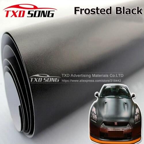 Matt Frosted Black Vinyl Car Decal Wrap Sticker Black Matt Film Wrap Retail For HOOD Roof Motorcycle Scooter for car wrapping