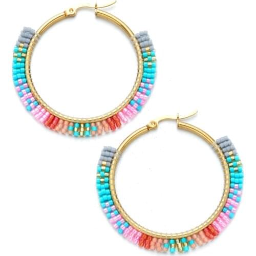 Trendy 2021 Statement Earrings Drops Earrings For Women Bohemian Rainbow MIYUKI Earring Jewelry Handmade Wedding Party Gifts