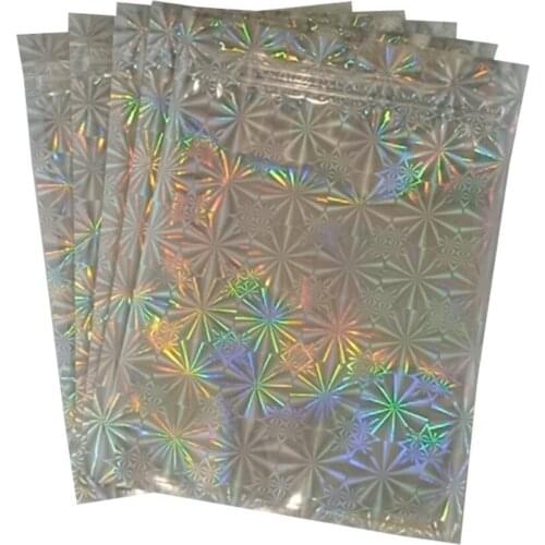 Zip lock Cosmetic Bag Silver Star Zipper Bag Food Candy Pouches Gift Bags Aluminum Foil Zip Lock