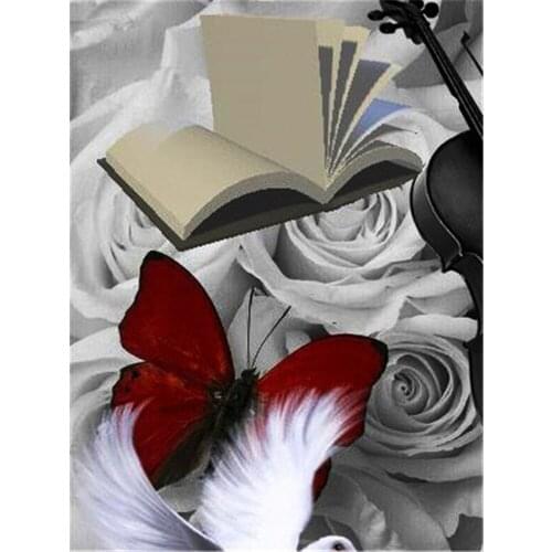 Rose Flower Black And White DIY Cross Stitch 11CT Embroidery Kits Needlework Craft Set Printed Canvas Cotton Thread Sale