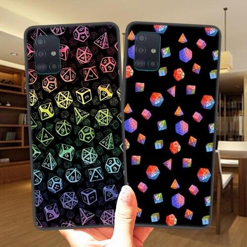 Rainbow Dice Set Pattern Silicone Phone Case Cover For Samsung A51 A71 A01 A10 A11 A21S A20 A30 A31 A40 A41 A50 A70 A8 Plus A9