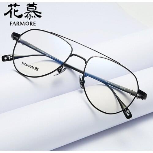 New Trendy Double Beam Glasses Frame Female round Frame Retro Plain Glasses with Myopic Glasses Option