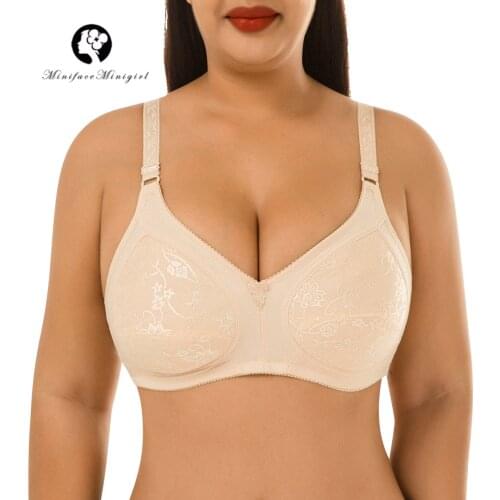 Sexy Women Large Size Bra Big Bralette C Cup Underwired Support Push Up BH Brassiere Top Lingerie Plus Size Seamless Underwear