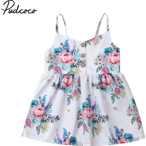 Pudcoco Baby Girl Floral Print Dres Sleeveless Princess Dress Summer Baby Girl Clothes Sundress