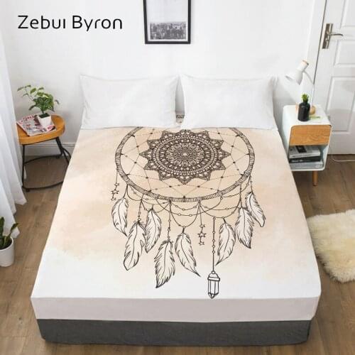 3D Fitted Sheet,Bed Sheet With Elastic Twin/Full/Queen/King/Custom,Mattress Cover 150*200/180/160x200,Bedding Dreamcatcher Retro