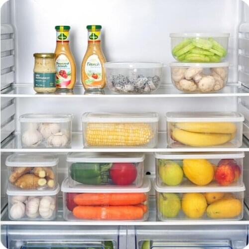 Transparent Plastic Storage Box Refrigerator Organizer Food Container Kitchen Rangement Bread Sealed Box