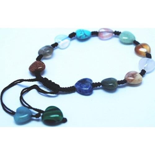 1PC Adjustable Hand Knitting Bracelet Nature stone mix powerful Mens Wearing gift carnelian tiger eye malachite sodalite